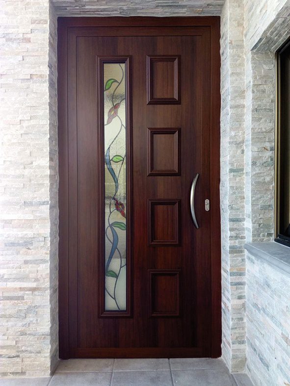 puertas de madera con vidrio