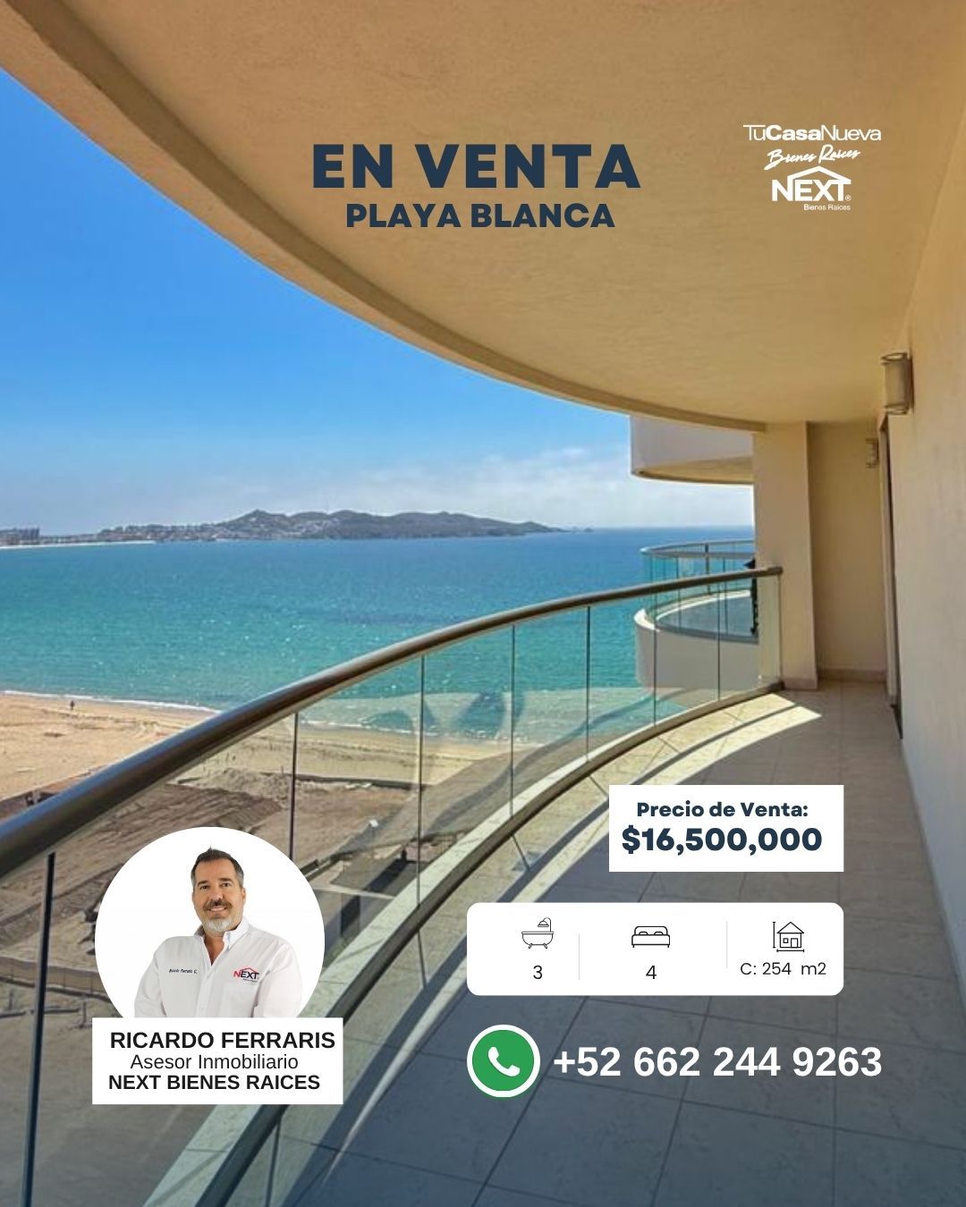 DEPARTAMENTO EN VENTA PLAYA BLANCA