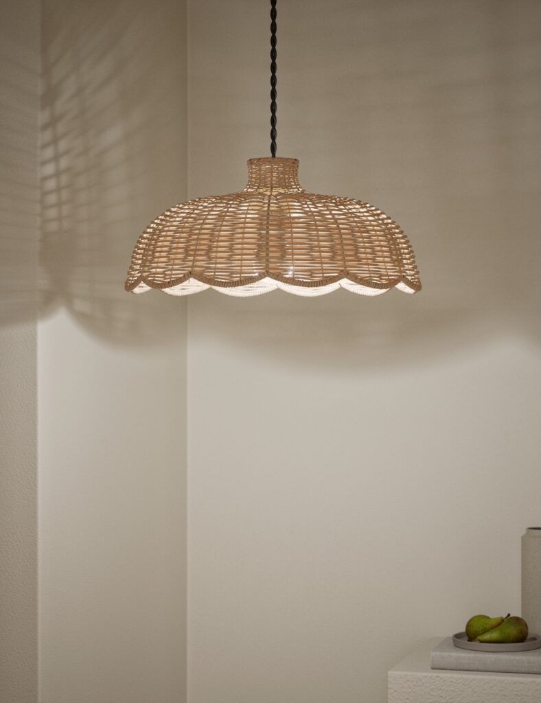 Lampara tejida de estilo natural